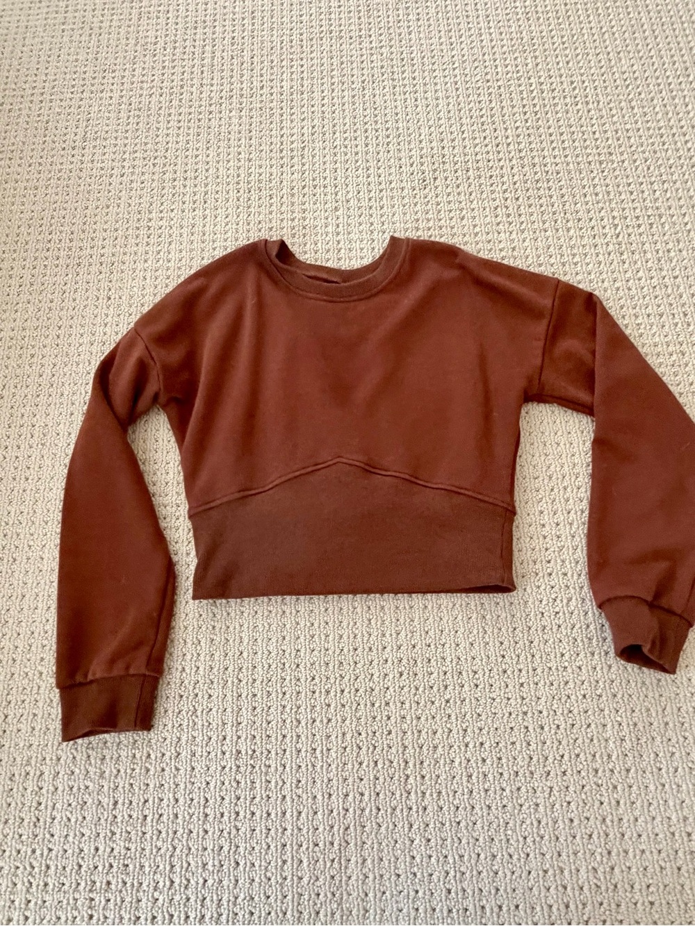 Anthropologie Cropped Crewneck Sweatshirt - Rust Brown excellent condition